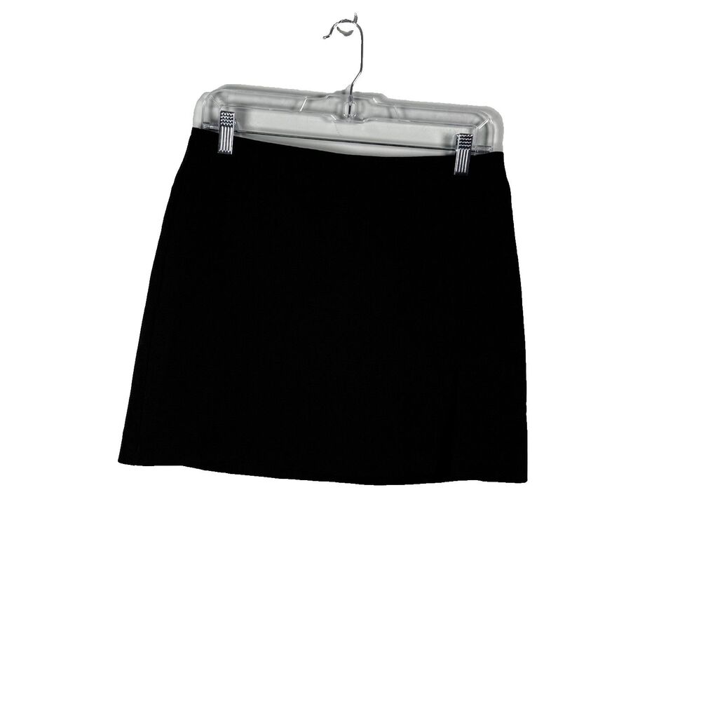Vintage 90s Y2K XOXO Mini Skirt Black Split Made in USA Size 11 Dark Academia